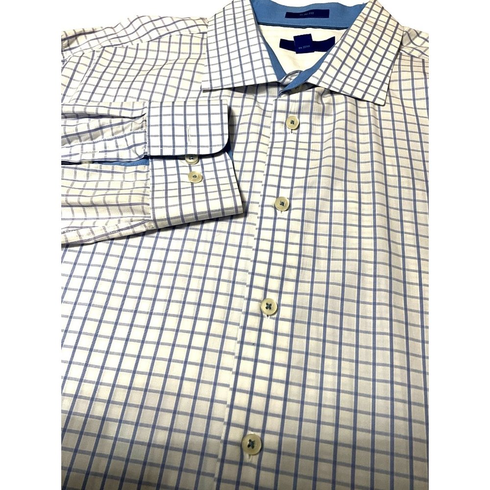 Egara 2XLT Blue/White Checked Long Sleeve Men's Shirt